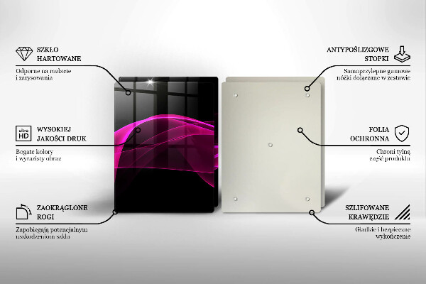 Sklenená doska na krájanie Ružová abstrakcia