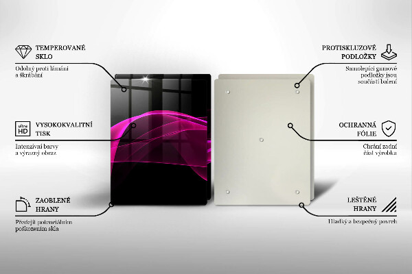 Sklenená doska na krájanie Ružová abstrakcia