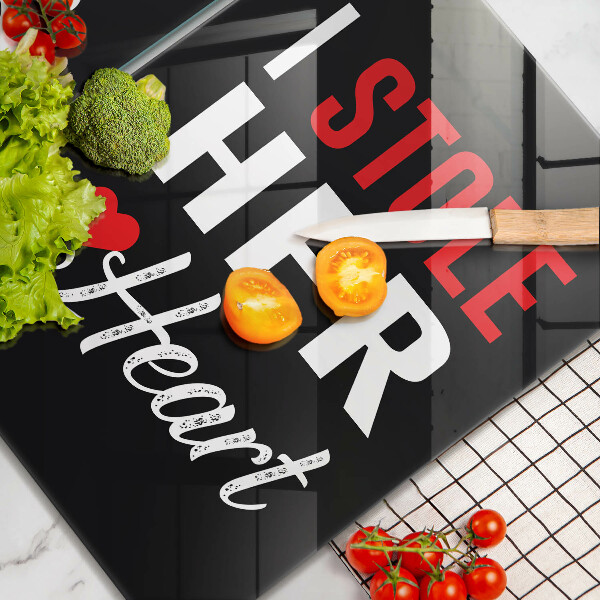 Sklenená doska na krájanie Nápis veta vzor