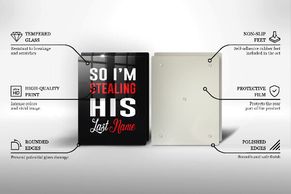 Sklenená doska na krájanie Nápis veta vzor