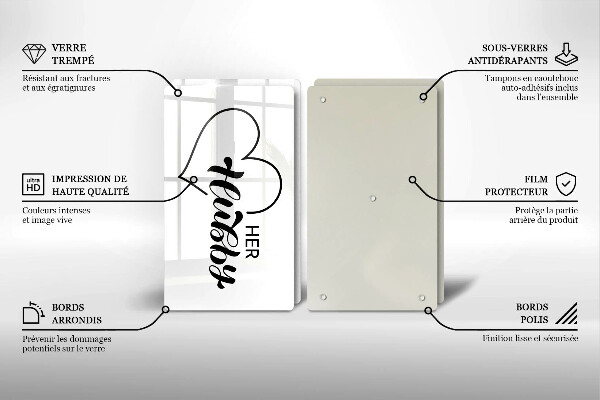 Sklenená doska na krájanie Nápis veta vzor