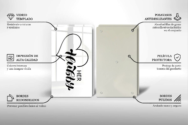 Sklenená doska na krájanie Nápis veta vzor