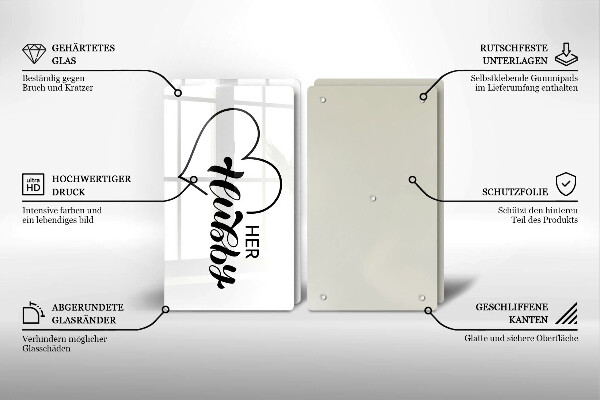 Sklenená doska na krájanie Nápis veta vzor