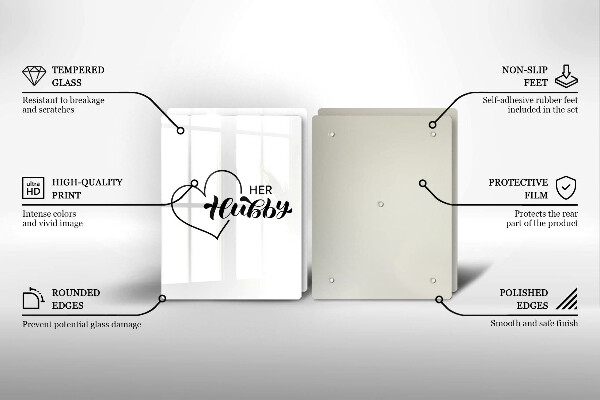 Sklenená doska na krájanie Nápis veta vzor