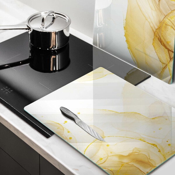 Kuchynská doska veľká zo skla Zlatá abstrakcia