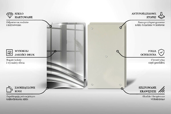 Sklenená doska na krájanie Kovová konštrukcia