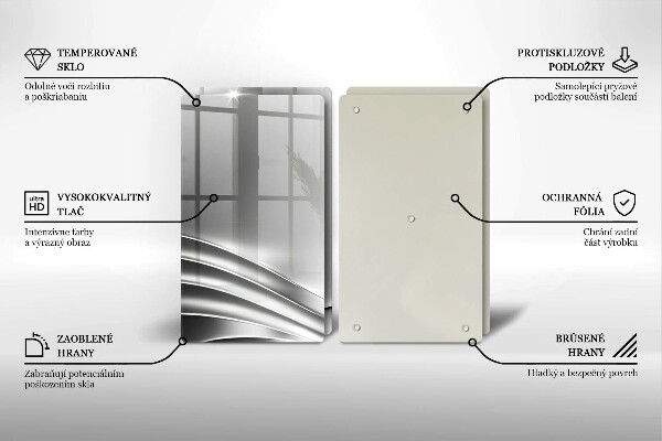 Sklenená doska na krájanie Kovová konštrukcia
