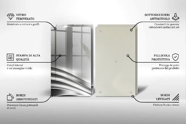 Sklenená doska na krájanie Kovová konštrukcia