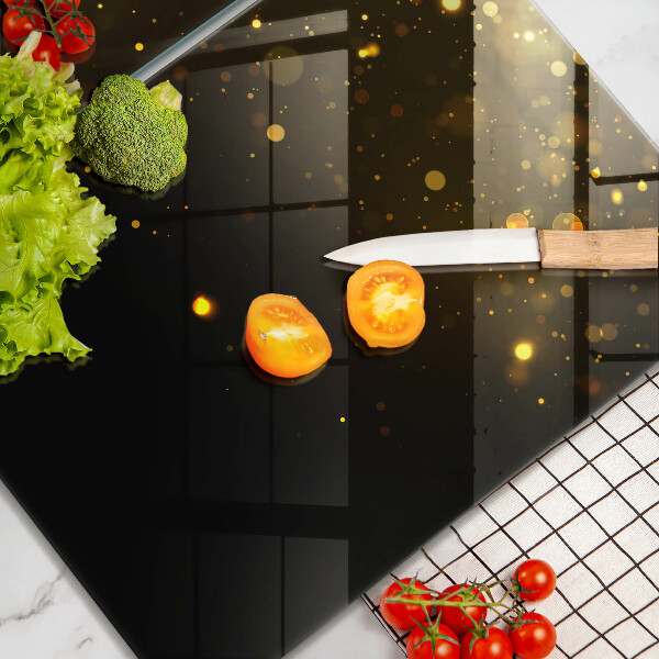 Sklenená doska na krájanie Zlaté trblietky