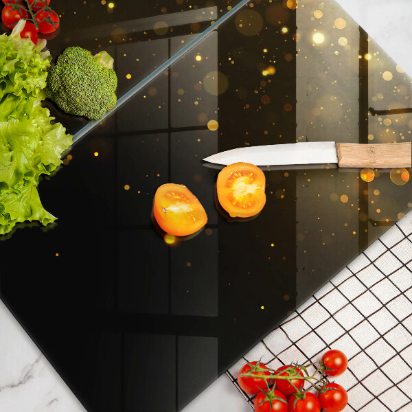 Sklenená doska na krájanie Zlaté trblietky