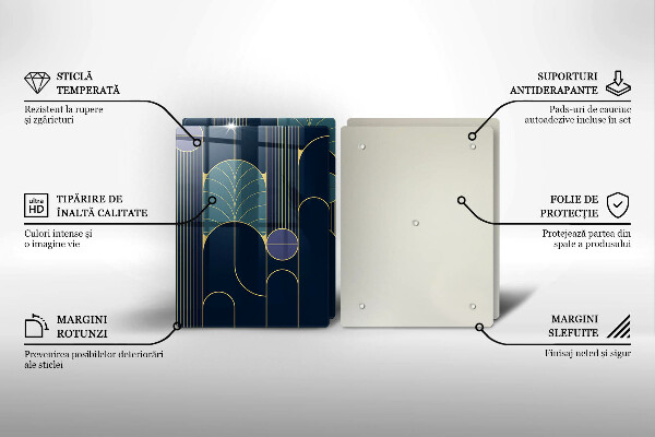 Kuchynská doska veľká zo skla Abstraktná téma