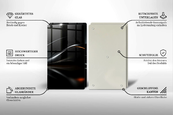 Sklenená doska na krájanie Abstraktný 3D dizajn