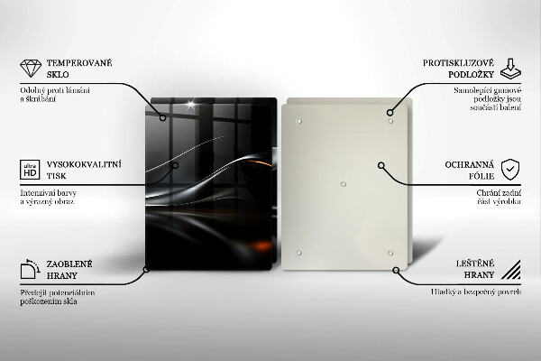 Sklenená doska na krájanie Abstraktný 3D dizajn