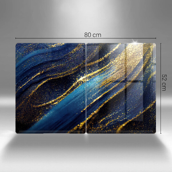 Kuchynská doska veľká zo skla Námornícka modrá abstrakcia