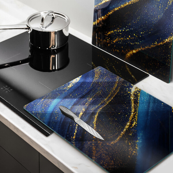 Kuchynská doska veľká zo skla Námornícka modrá abstrakcia