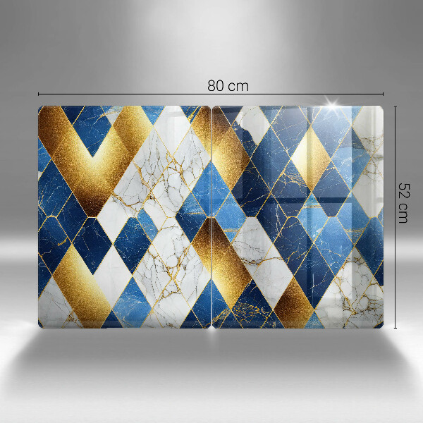 Kuchynská doska veľká zo skla Zlaté mramorové kosoštvorce