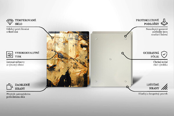 Kuchynská doska veľká zo skla Elegantná textúra laku