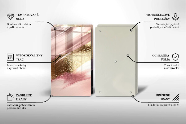 Kuchynská doska veľká zo skla Pastelové škvrny