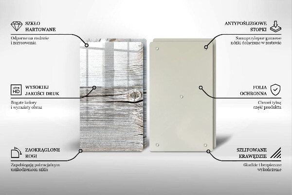 Kuchynská doska veľká zo skla Svetlá štruktúra dreva