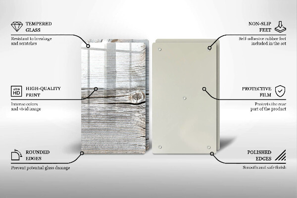 Kuchynská doska veľká zo skla Svetlá štruktúra dreva