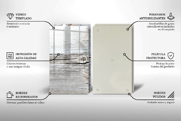 Kuchynská doska veľká zo skla Svetlá štruktúra dreva