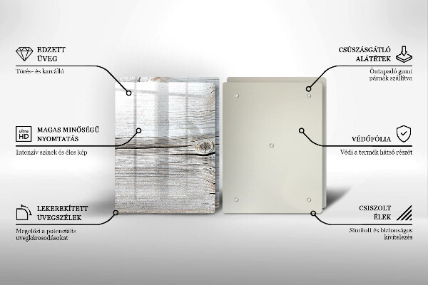 Kuchynská doska veľká zo skla Svetlá štruktúra dreva