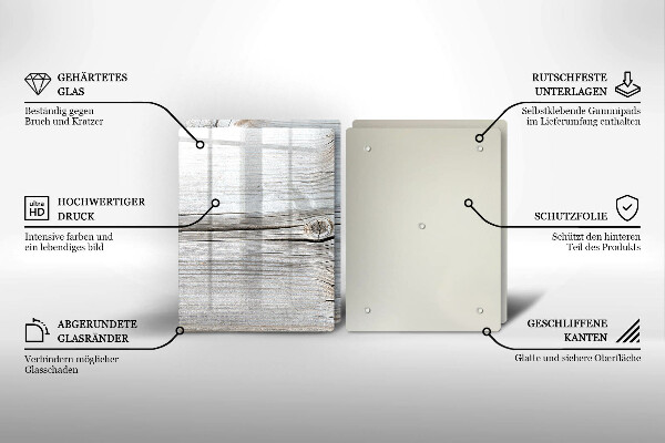 Kuchynská doska veľká zo skla Svetlá štruktúra dreva