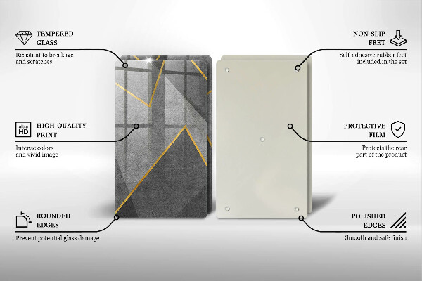 Kuchynská doska veľká zo skla Ostré tvary