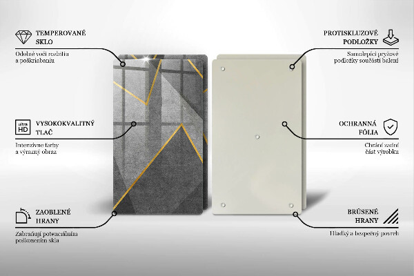 Kuchynská doska veľká zo skla Ostré tvary