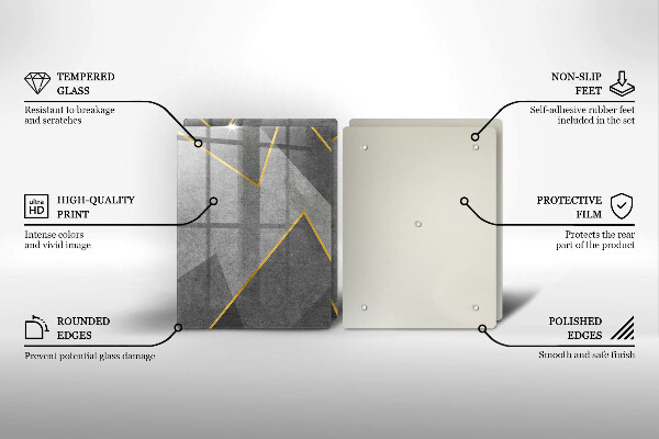 Kuchynská doska veľká zo skla Ostré tvary