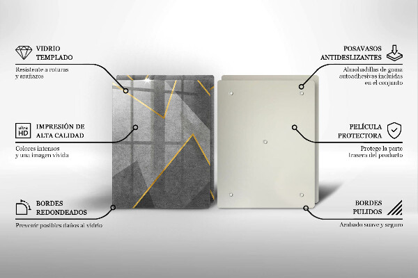Kuchynská doska veľká zo skla Ostré tvary