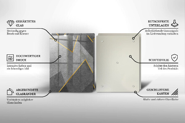 Kuchynská doska veľká zo skla Ostré tvary