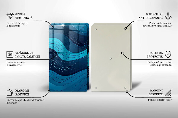 Kuchynská doska veľká zo skla Abstraktné vlny