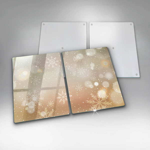 Kuchynská doska veľká zo skla Snehové vločky