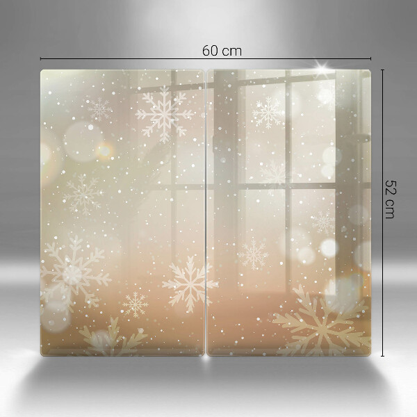 Kuchynská doska veľká zo skla Snehové vločky