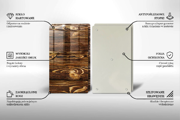 Kuchynská doska veľká zo skla Textúra dreva