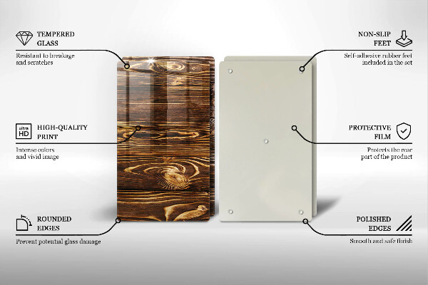 Kuchynská doska veľká zo skla Textúra dreva