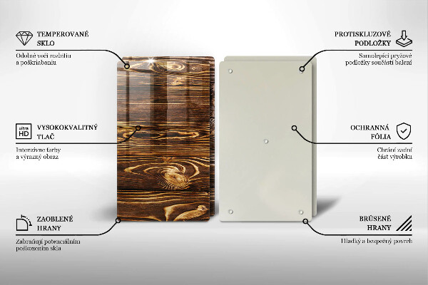 Kuchynská doska veľká zo skla Textúra dreva