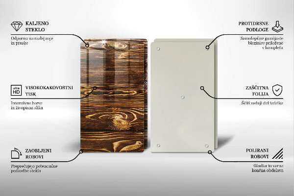 Kuchynská doska veľká zo skla Textúra dreva