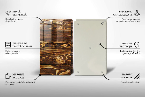 Kuchynská doska veľká zo skla Textúra dreva