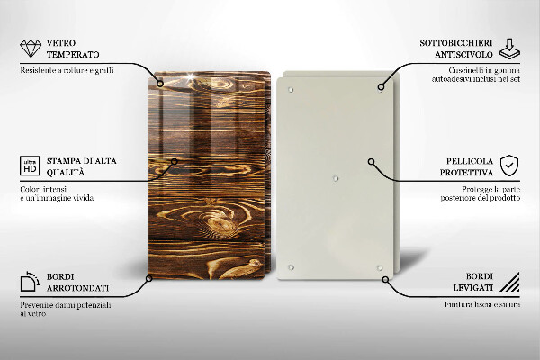 Kuchynská doska veľká zo skla Textúra dreva