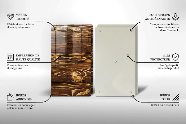 Kuchynská doska veľká zo skla Textúra dreva