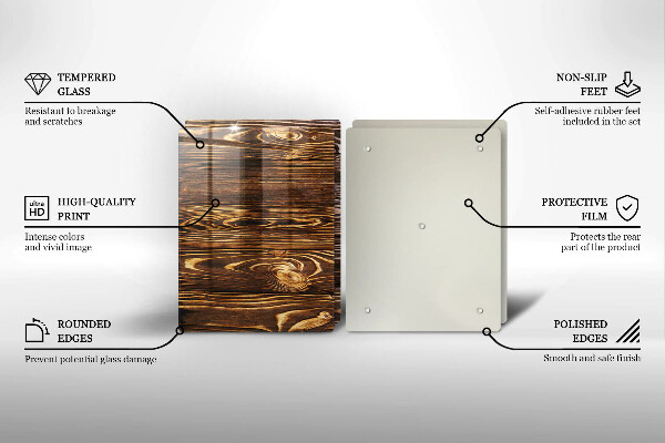 Kuchynská doska veľká zo skla Textúra dreva