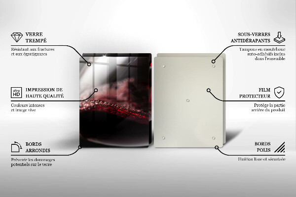 Kuchynská doska veľká zo skla Červené víno v pohári