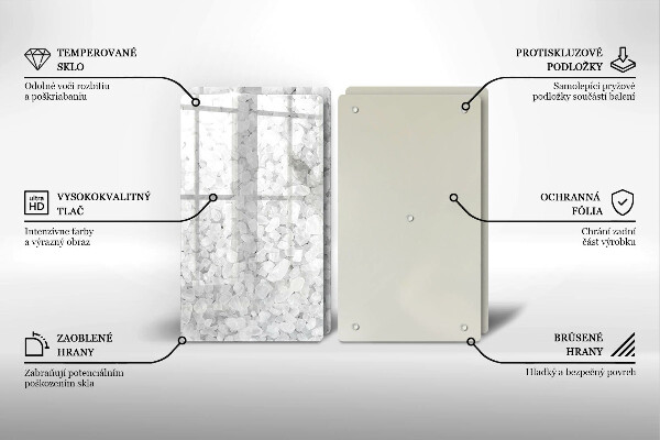 Kuchynská doska veľká zo skla Kryštály soli