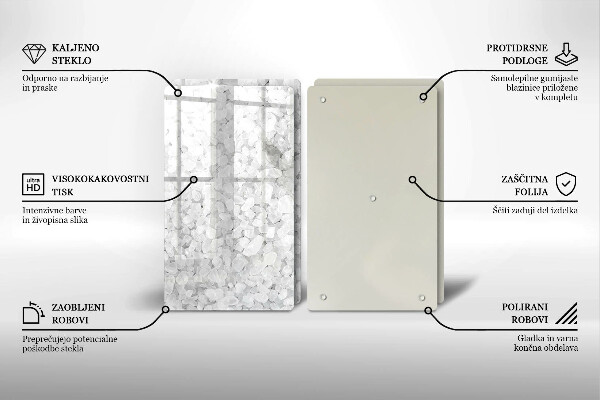 Kuchynská doska veľká zo skla Kryštály soli