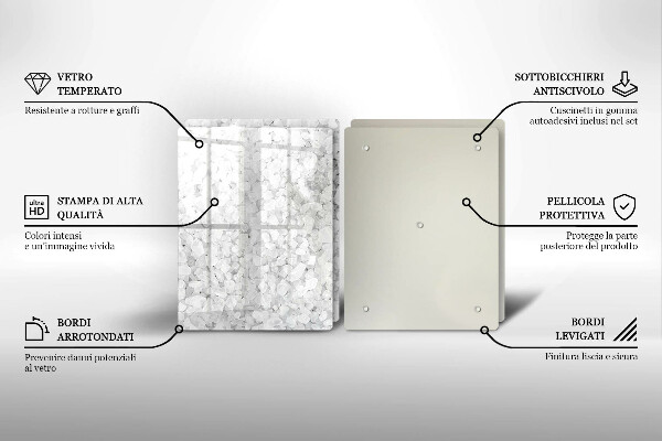 Kuchynská doska veľká zo skla Kryštály soli