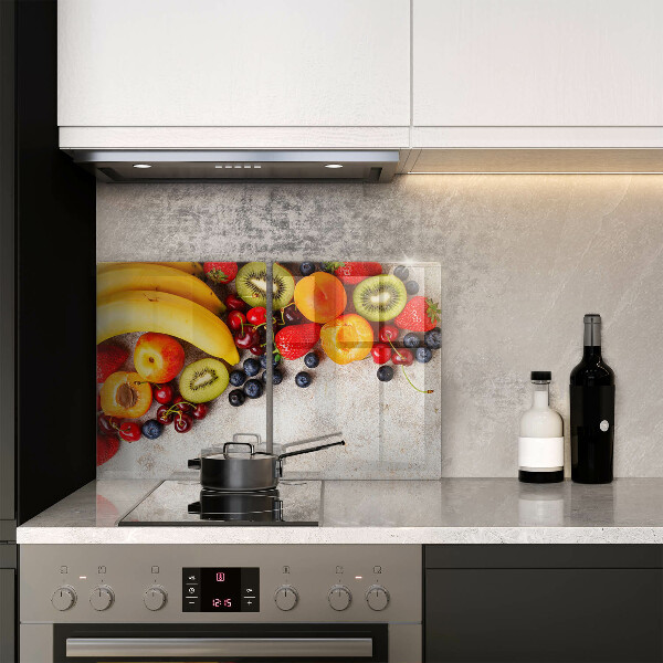 Kuchynská doska veľká zo skla Dovolenkové ovocie