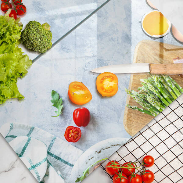 Kuchynská doska veľká zo skla Ingrediencie v kuchyni