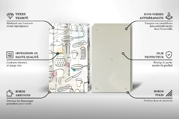 Kuchynská doska veľká zo skla Kuchynské doplnky